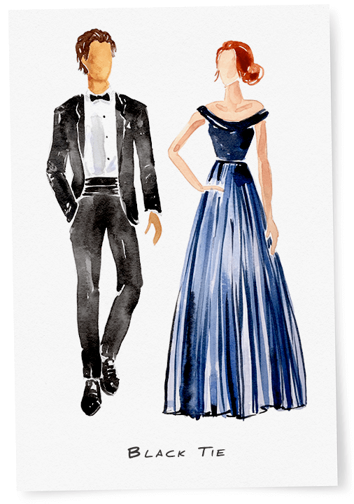 semi formal attire on wedding invitation